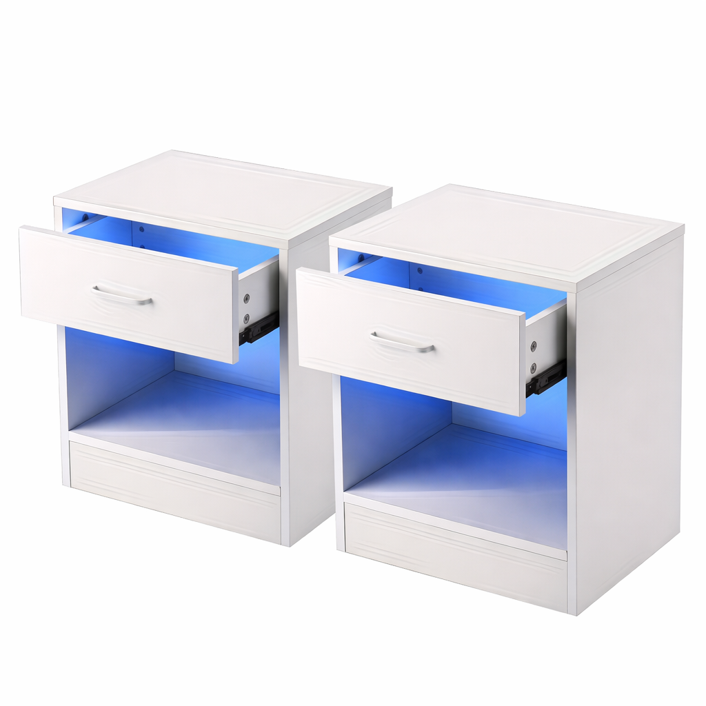 2x LED Nightstands