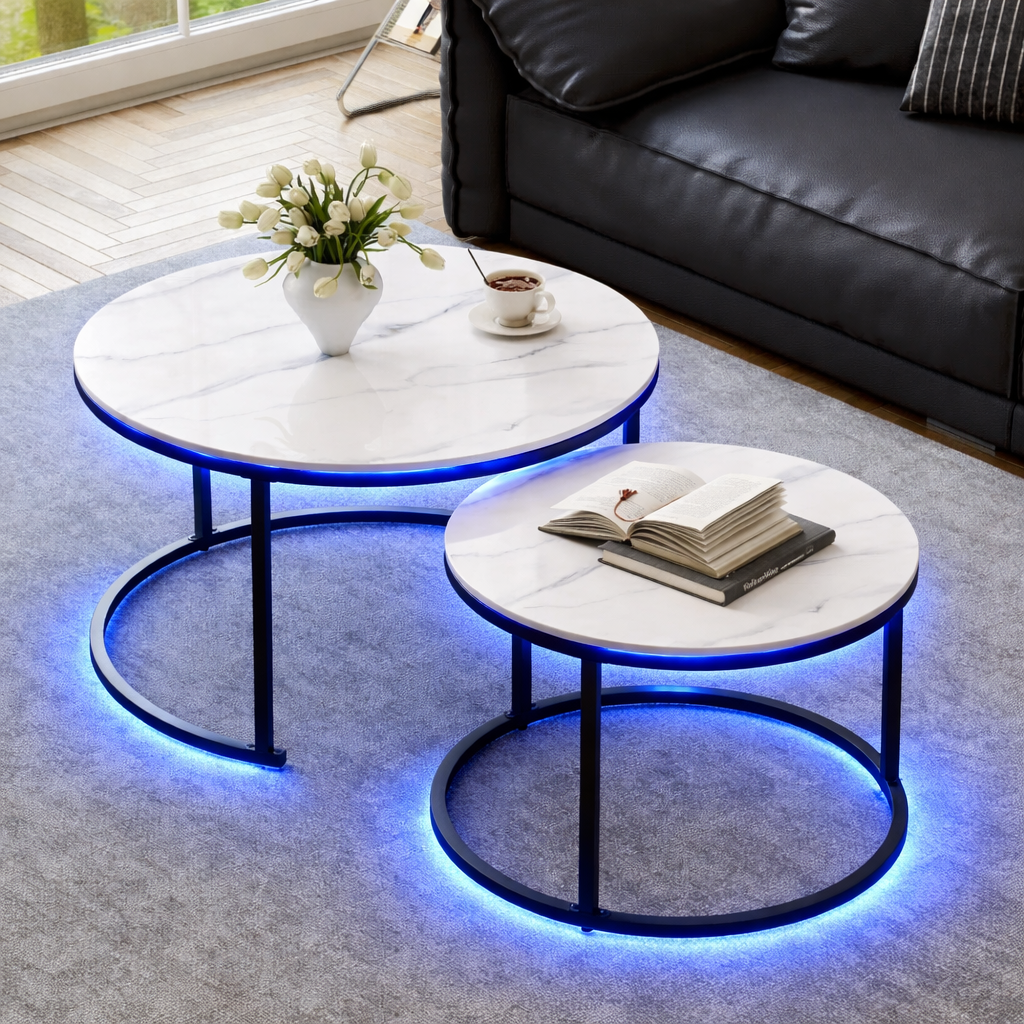 LED Nesting Coffee Table Set