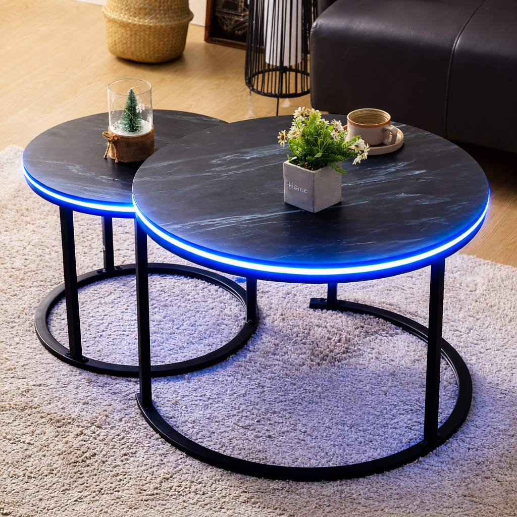 LED Nesting Coffee Table Set