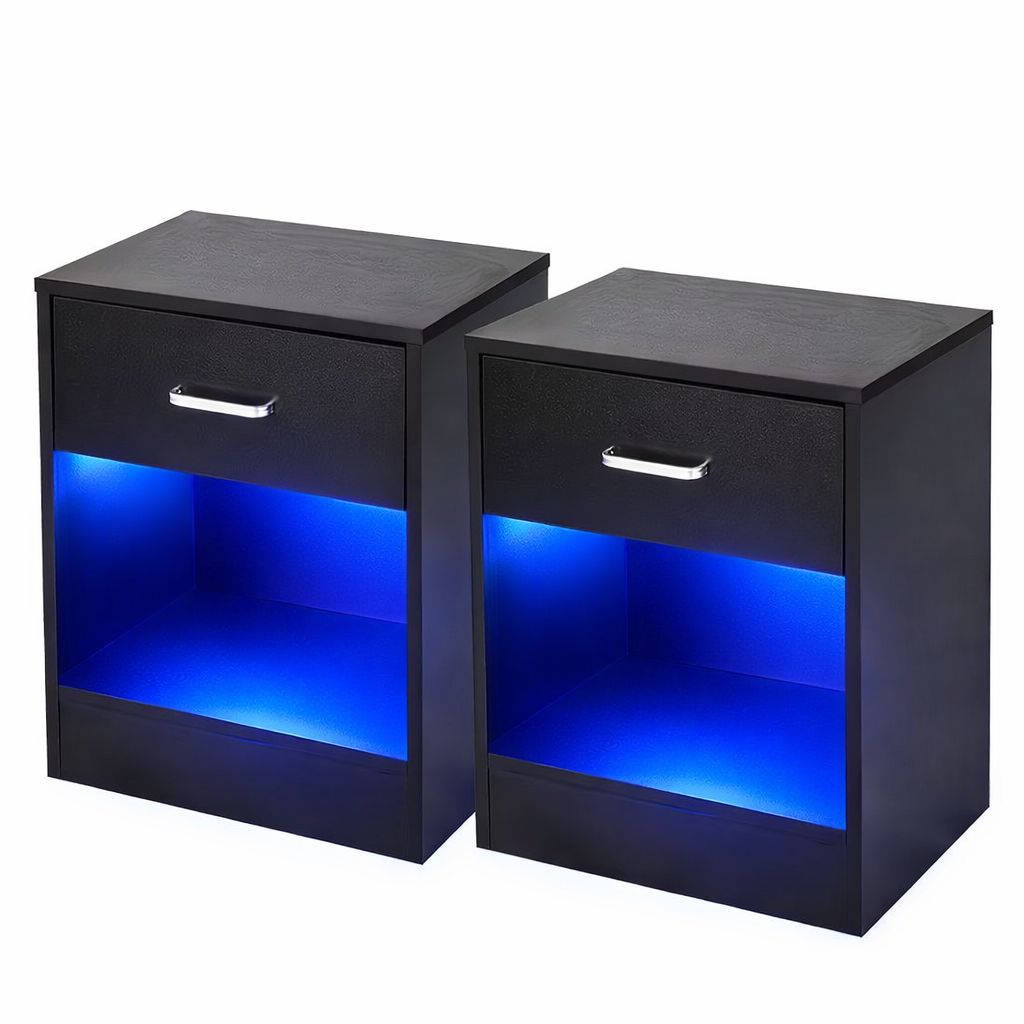2x LED Nightstands